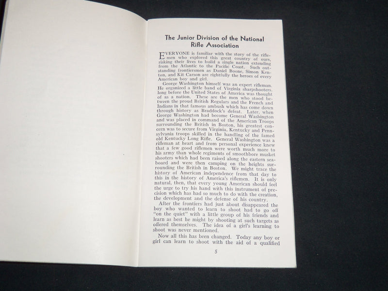 1941 JUNIOR RIFLE HANDBOOK PUBLISHED BY NATIONAL RIFLE ASSOCIATION - J 8653