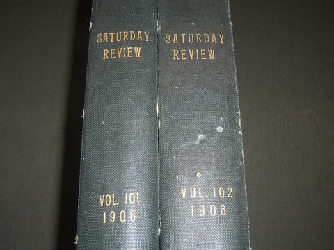 1906 SATURDAY REVIEW 2 BOUND VOLUMES - COMPLETE YR- PUBLISHED IN LONDON - R 1092