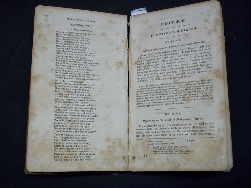 1834 ESSAY ON ELOCUTION BOOK BY SAMUEL KIRKHAM - KD 2757K