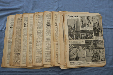 1943 NEW YORK DAILY NEWS CENTERFOLDS - WORLD WAR II - LOT OF 171 - O 3829