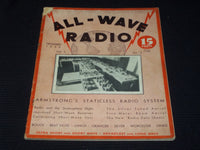 1935 DECEMBER ALL-WAVE RADIO MAGAZINE NICE COVERS & INSIDE CONTENT - E 2331