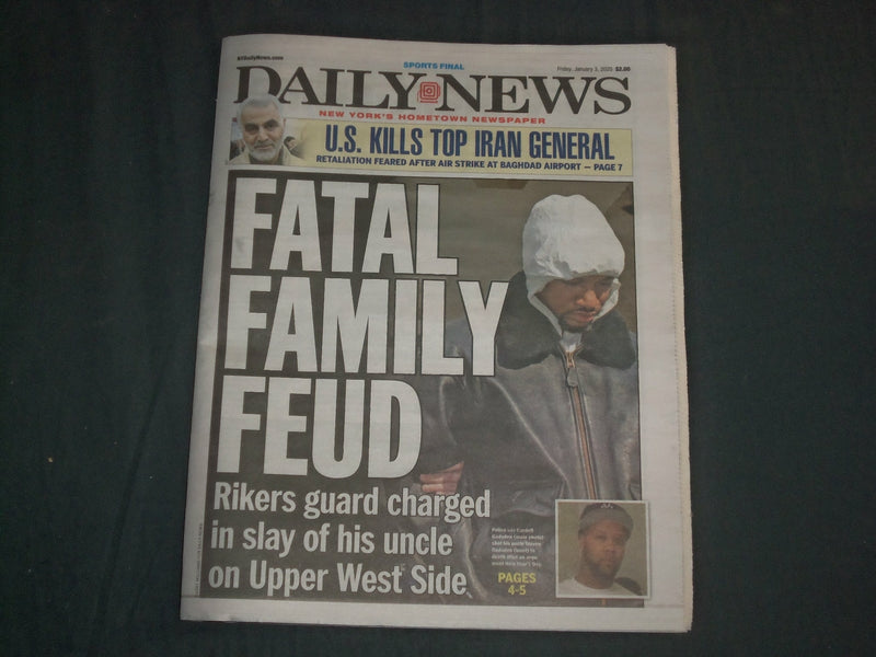 2020 JANUARY 3 NEW YORK DAILY NEWS NEWSPAPER - DOMINGO GERMAN SUSPENDED 63 GAMES