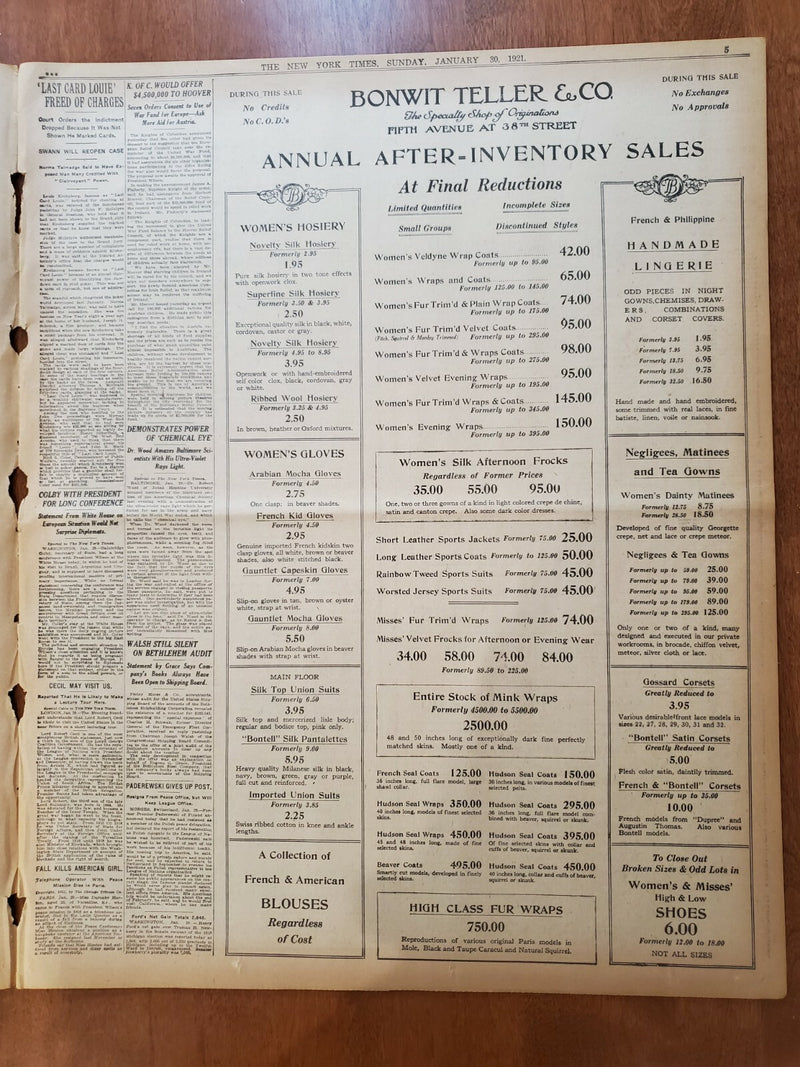 1921 JANUARY 30 NEW YORK TIMES- N.Y. YANKEES PICK SITE FOR NEW BALLPARK- NT 8097