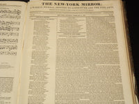 1831-1832 NEW YORK MIRROR AND LADIES GAZETTE BOUND VOLUME - R 89H