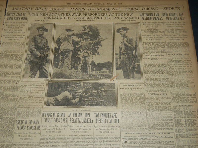1907 JULY 23 THE BOSTON HERALD - 200 ARE RESCUED FROM COLUMBIA - BH 256