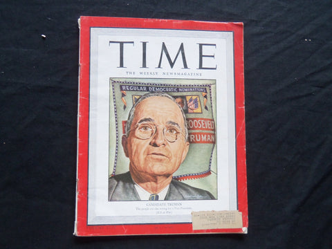 1944 NOVEMBER 6 TIME MAGAZINE - CANDIDATE HARRY S. TRUMAN - T 941