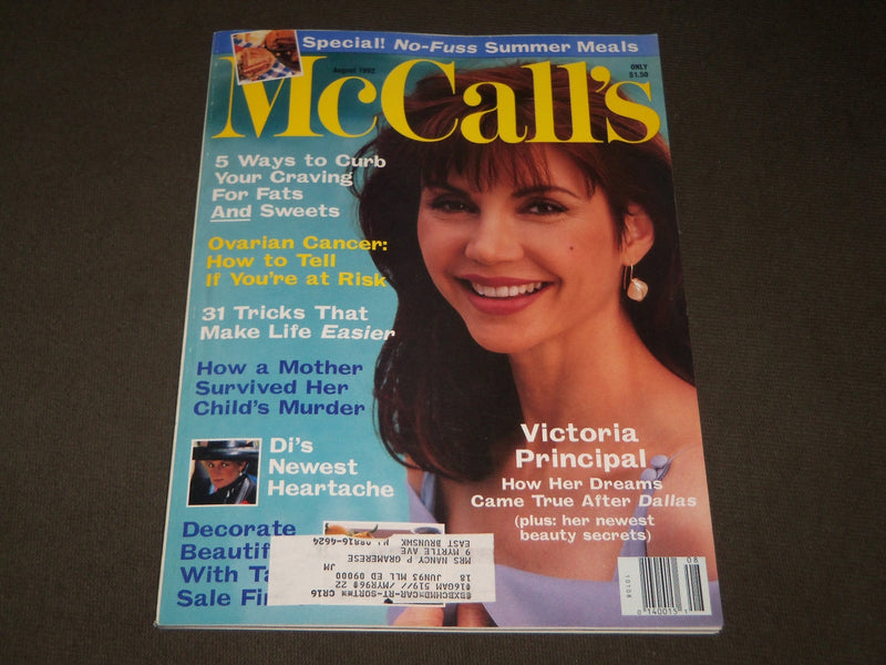 1992 AUGUST MCCALL'S MAGAZINE - VICTORIA PRINCIPAL COVER - B 2968
