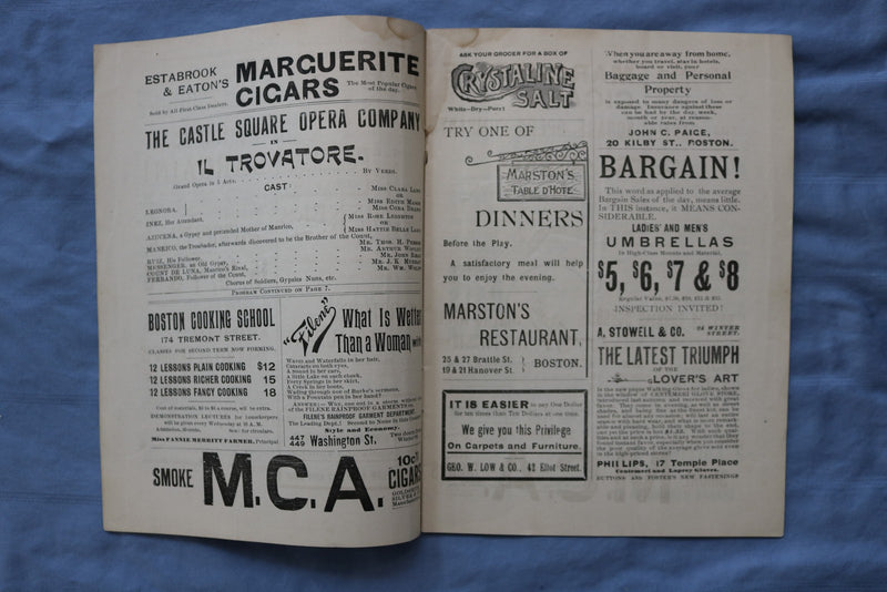 1896 CASTLE SQUARE THEATRE PROGRAM MAGAZINE - LOT OF 13 - BOSTON - K 2729