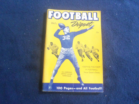 1947 FOOTBALL DIGEST - JOHNNY LUJACK COVER - SP 7492G