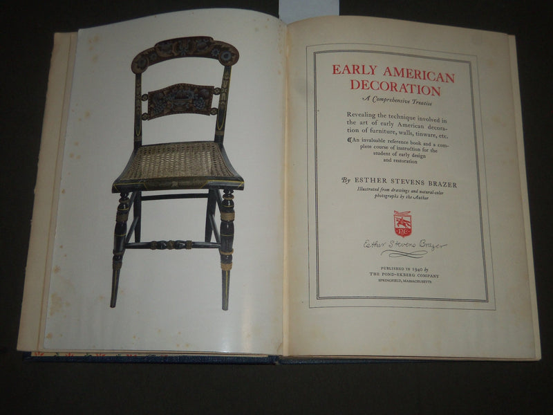 1940 EARLY AMERICAN DECORATION BY ESTHER STEVENS BRAZER BOOK - KD 4348