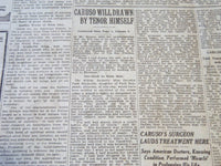1921 AUG 5 NEW YORK TIMES - CARUSO'S WIDOW WANTS ESTATE GO TO GLORIA - NT 6484