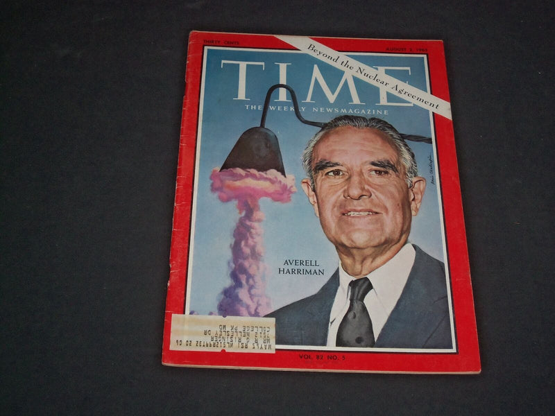 1963 AUGUST 2 TIME MAGAZINE - W. AVERELL HARRIMAN - T 1940