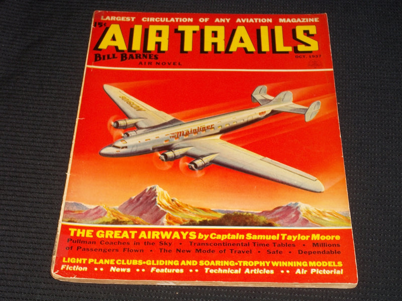 1937 OCTOBER AIR TRAILS MAGAZINE - THE MAINLINER COVER - E 7043