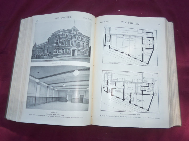 1927 JAN-JUNE THE BUILDER U. K. MAGAZINE BOUND VOLUME - FOLD OUTS- C 57