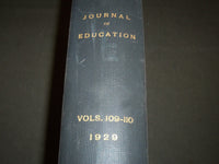 1929 JANUARY-DECEMBER JOURNAL OF EDUCATION BOUND VOLUME - COMPLETE YEAR - R 892