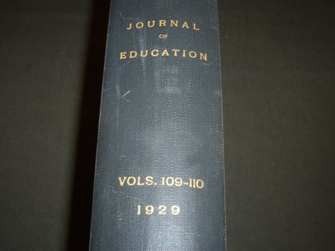 1929 JANUARY-DECEMBER JOURNAL OF EDUCATION BOUND VOLUME - COMPLETE YEAR - R 892