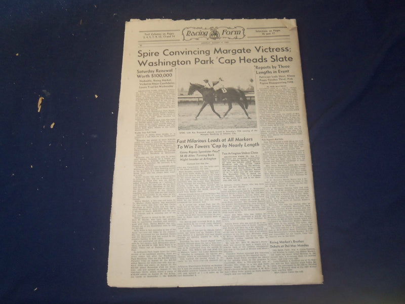 1969 AUGUST 11 THE DAILY RACING FORM - FAST HILARIOUS NEVER HEADED - NP 2534N