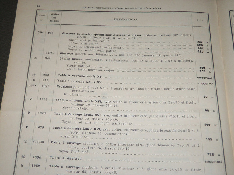 1933 SIMON-VIVENOT D'AMEUBLEMENTS DE L'EST FRENCH CATALOGUE - FR 733