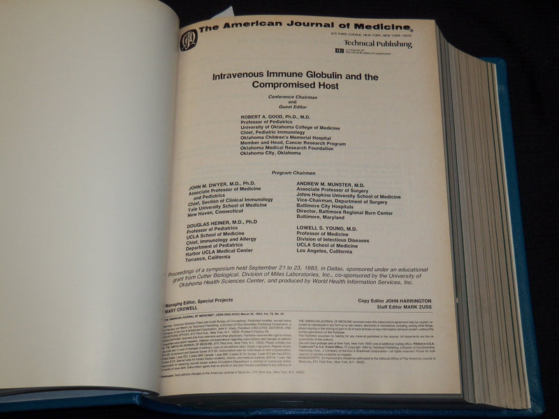 1983-1986 AMERICAN JOURNAL OF MEDICINE & SUPPLEMENTS VOLUMES LOT OF 7 - KD 1B