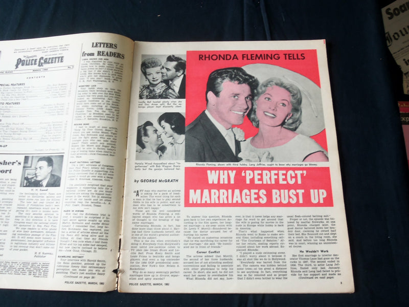 1962 MARCH THE NATIONAL POLICE GAZETTE MAGAZINE - RHONDA FLEMING - B 5712