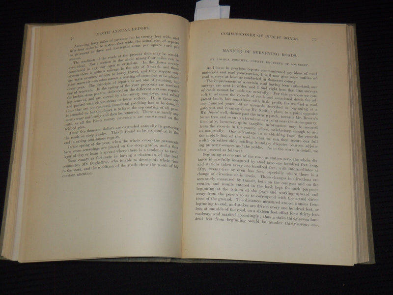 1902 NINTH ANNUAL REPORT OF COMMISSIONER OF PUBLIC ROADS - NEW JERSEY - KD 4583F