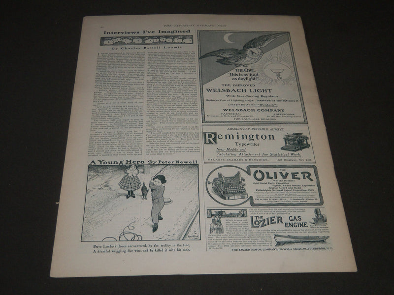 1901 JANUARY 12 THE SATURDAY EVENING POST MAGAZINE - ILLUSTRATED COVER - SP 517