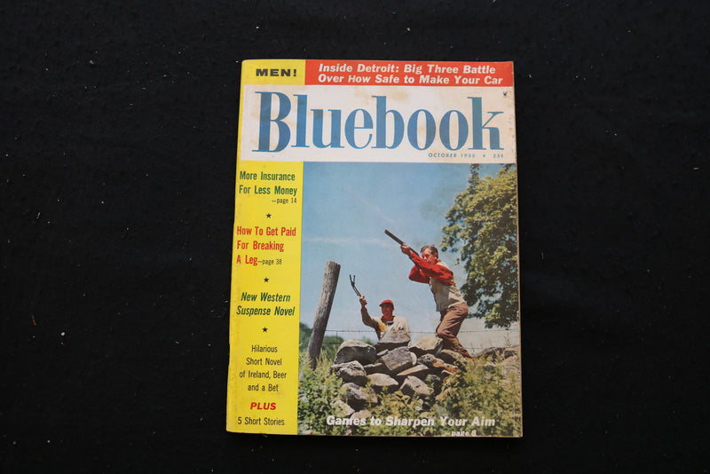 1955 OCTOBER BLUE BOOK MAGAZINE - GAMES TO SHARPEN YOUR AIM COVER - E 10307