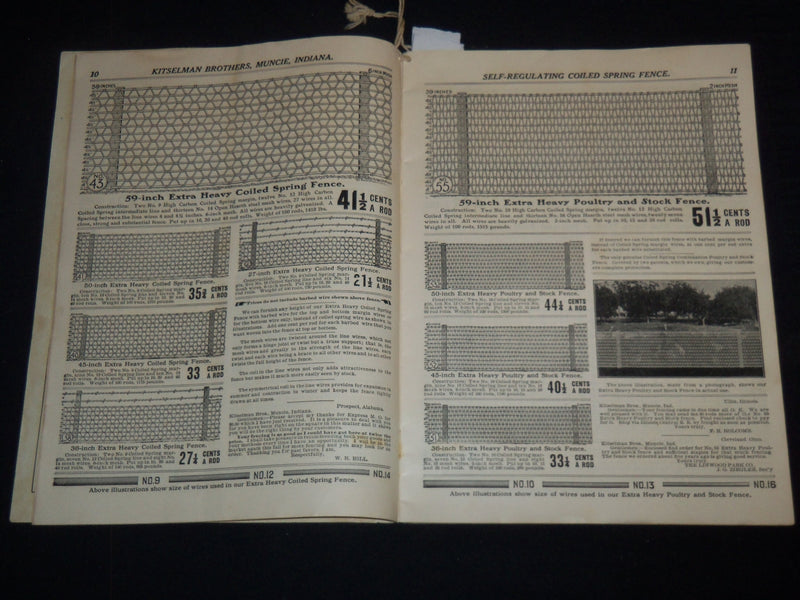 1910'S KITSELMAN BROTHERS FENCE CATALOG NO. 33 - MUNCIE, INDIANA - J 9142