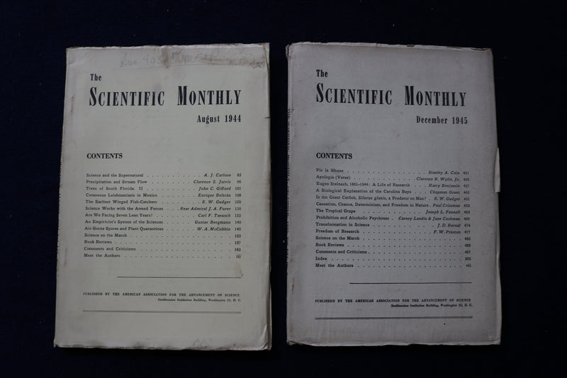1941-1945 THE SCIENTIFIC MONTHLY MAGAZINE - LOT OF 10 - O 3582