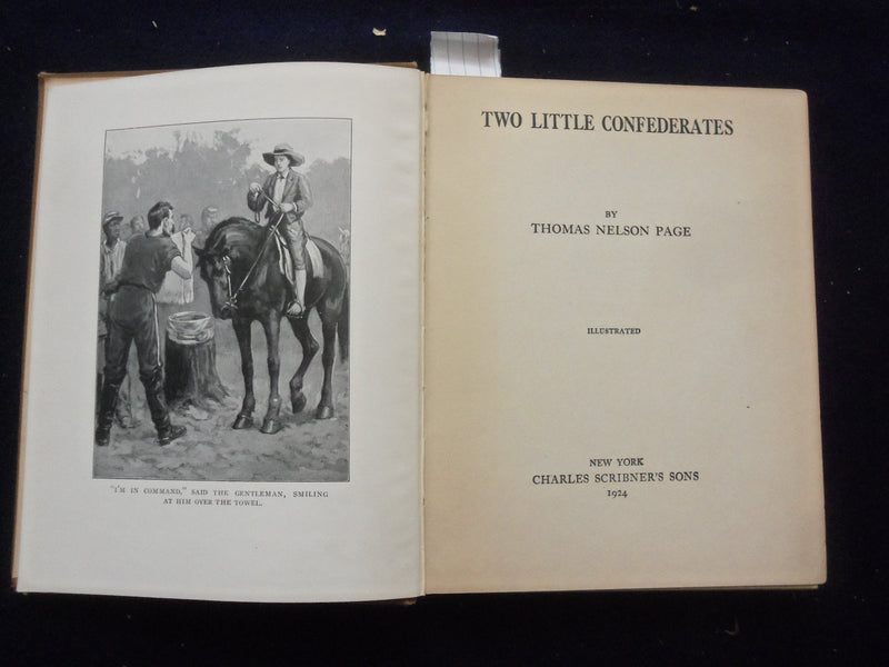 1924 TWO LITTLE CONFEDERATES HARDCOVER BOOK BY THOMAS NELSON PAGE - KD 8403