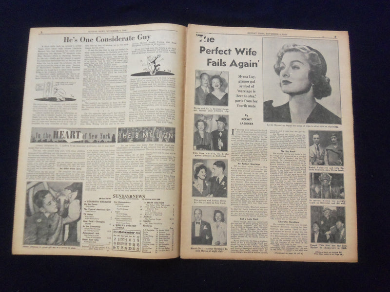1958 NOV 9 NEW YORK SUNDAY NEWS NEWSPAPER - WILLIAM THULIN LIFE SAVED - NP 6771