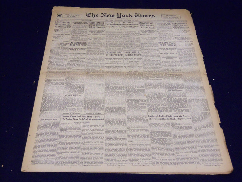 1933 NOVEMBER 15 NEW YORK TIMES - MR. X DESCRIBES NAZI PLOTS - NT 4165