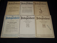 1923-1924 THE INDEPENDENT WEEKLY MAGAZINE LOT OF 35 - ARTICLES & ADS - WR 707