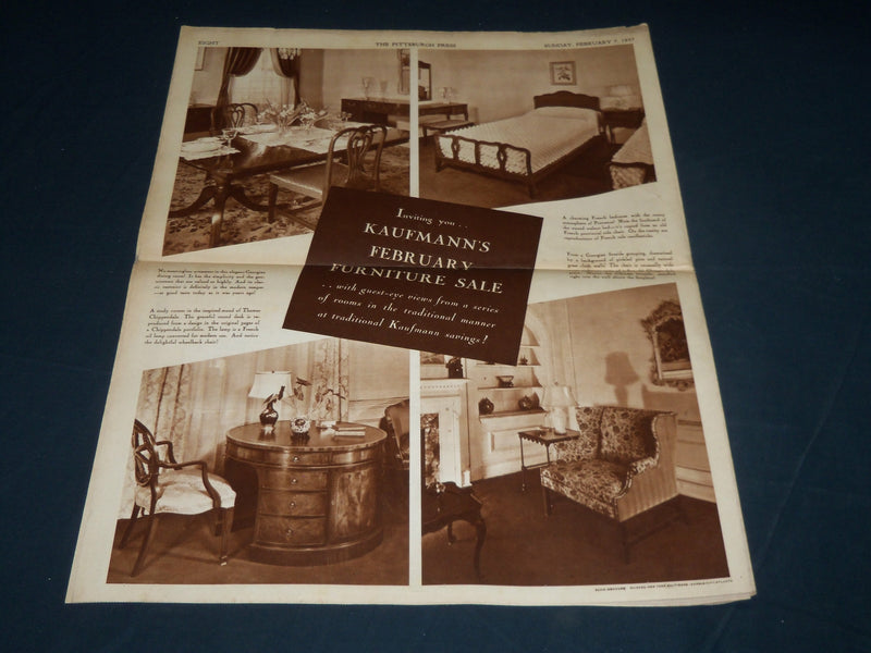 1937 FEB 7 THE PITTSBURGH PRESS SUNDAY METRO GRAVURE - ABRAHAM LINCOLN - NP 4536