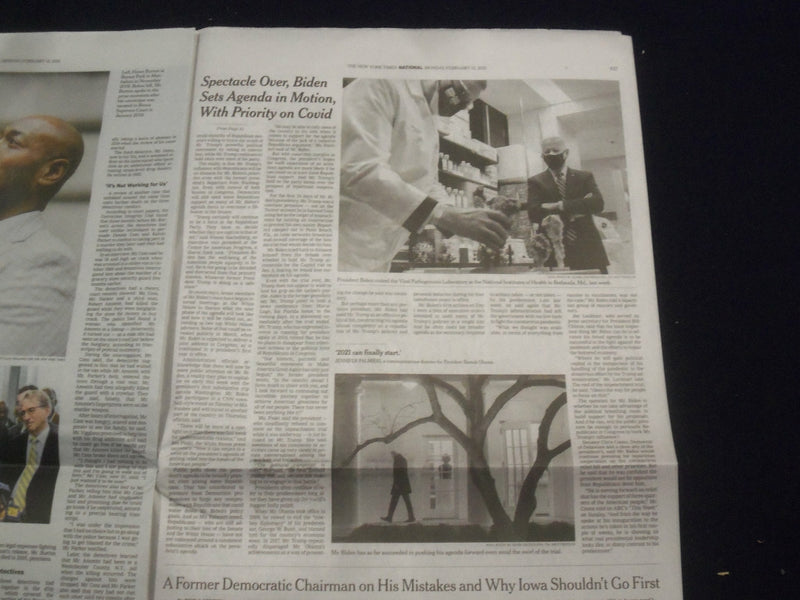 2021 FEB 15 NEW YORK TIMES - TRIAL'S SPECTACLE OVER, BIDEN SETS AGENDA IN MOTION