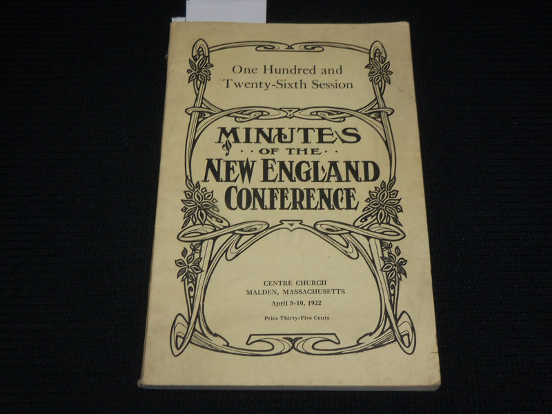 1922 NEW ENGLAND CONFERENCE MINUTES SOFTCOVER BOOK - 126TH SESSION - J 7042