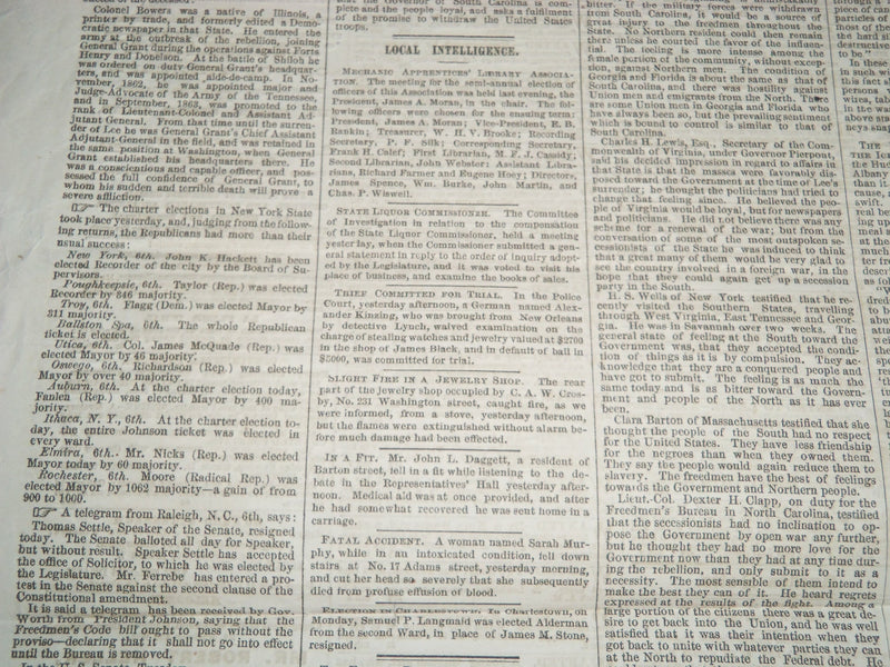 1866 MARCH 7 BOSTON EVENING TRANSCRIPT NEWSPAPER - THE TRIAL OF GEE - NP 4176