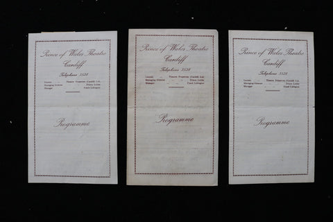 1944-1945 PRINCE OF WALES THEATRE CARDIFF PROGRAMME - LOT OF 3 - K 2797