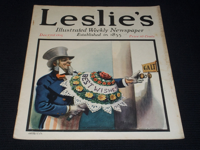 1915 DECEMBER 23 LESLIE'S ILLUSTRATED MAGAZINE - BEST WISHES COVER - E 5551