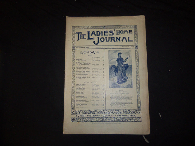 1892 MARCH LADIES' HOME JOURNAL MAGAZINE - GREAT ILLUSTRATIONS & ADS - ST 2358