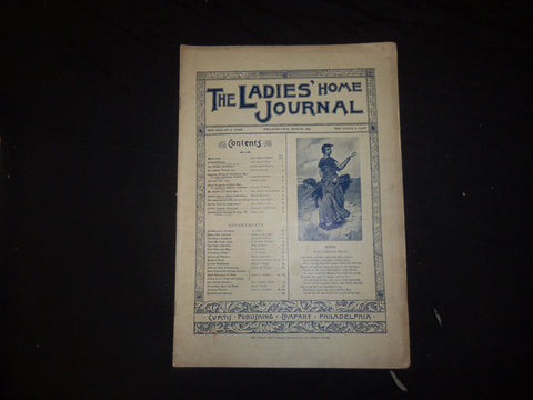 1892 MARCH LADIES' HOME JOURNAL MAGAZINE - GREAT ILLUSTRATIONS & ADS - ST 2358