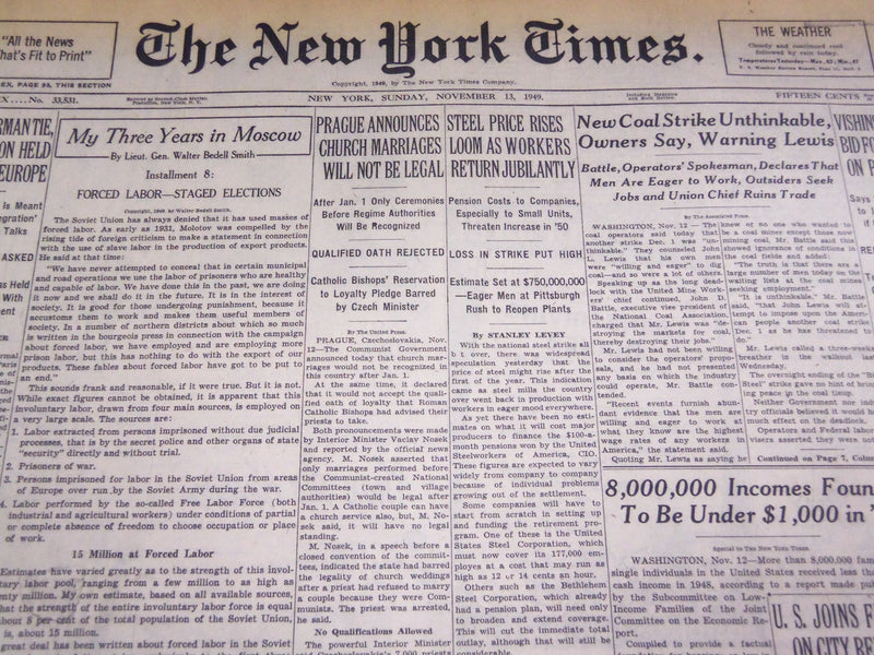 1949 NOV 13 NEW YORK TIMES - OHIO STATE STUDENT SHOT & KILLED BOTTOM - NT 2981