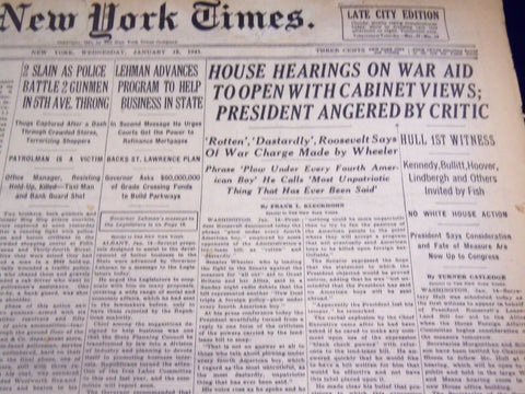 1941 JAN 15 NEW YORK TIMES - HOUSE HEARINGS ON WAR AID TO OPEN - NT 1317