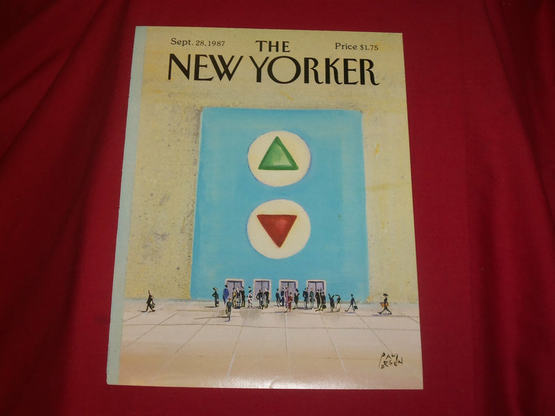 1987 SEPTEMBER 28 NEW YORKER MAGAZINE FRONT COVER ONLY - GREAT ART FOR FRAMING