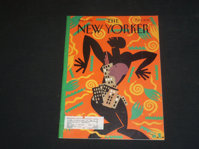1996 AUGUST 5 THE NEW YORKER MAGAZINE - ILLUSTRATED COVER - NY 1812