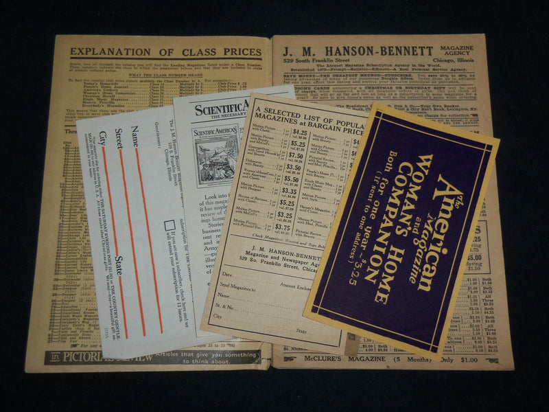 1924 J. M. HANSON BENNETT NEWSPAPER WHOLESALE PRICE CATALOGUE - J 6762
