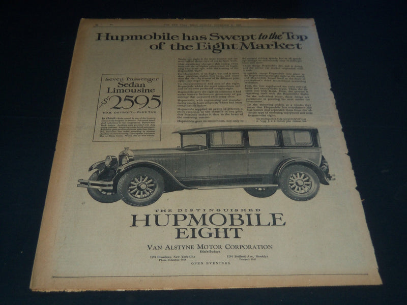1926 NOV 21 NEW YORK TIMES AUTO & SPECIAL SECTION - FALL AND DOHENY - NT 7558