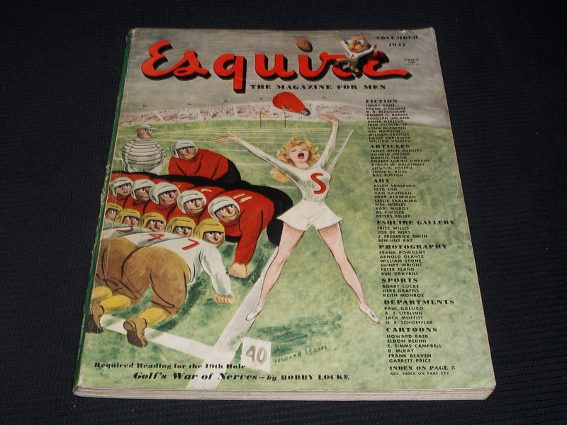 1947 NOVEMBER ESQUIRE MAGAZINE - NICE FOOTBALL FRONT COVER - E 5137