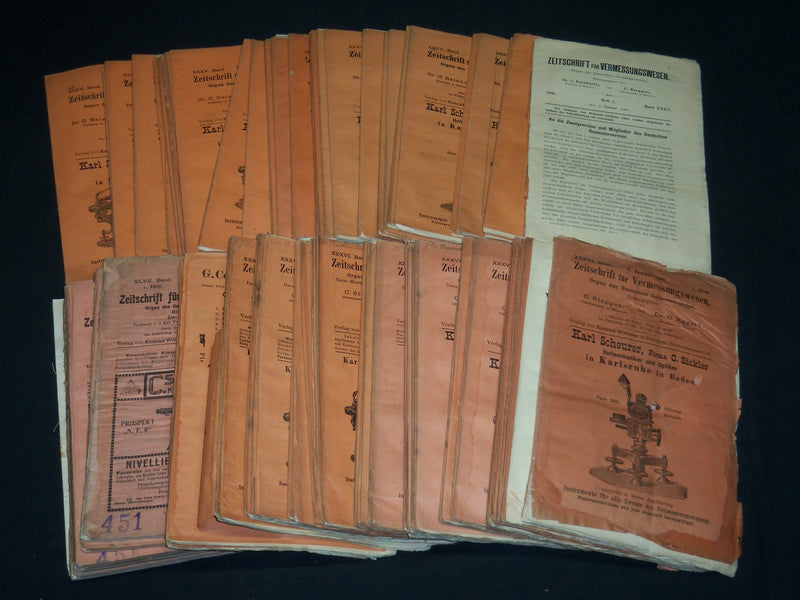 1906-1918 ZEITSCHRIFT FUR VERMESSUNGSWESEN GERMAN MAGAZINE LOT OF 81 - WR 106J