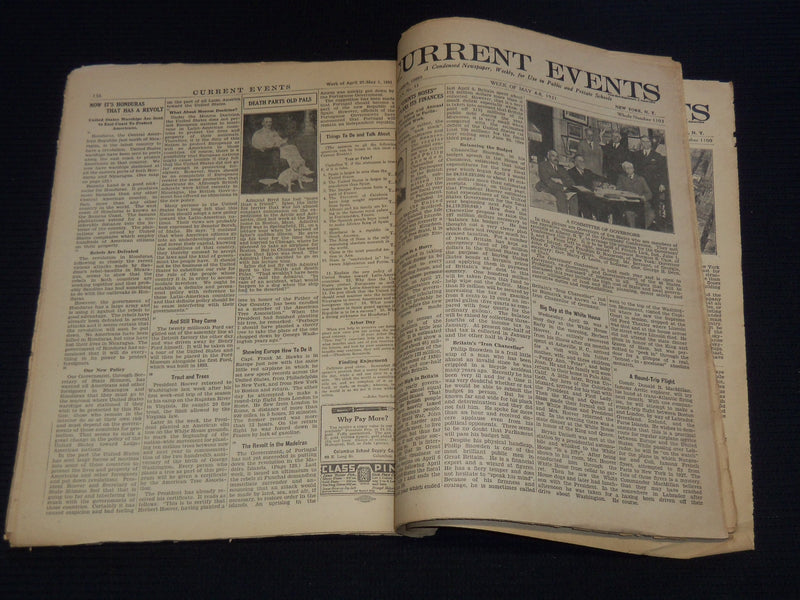 1930-1931 CURRENT EVENTS BOUND NEWSPAPER- BOBBY JONES- 28 ISSUES - NP 2151B